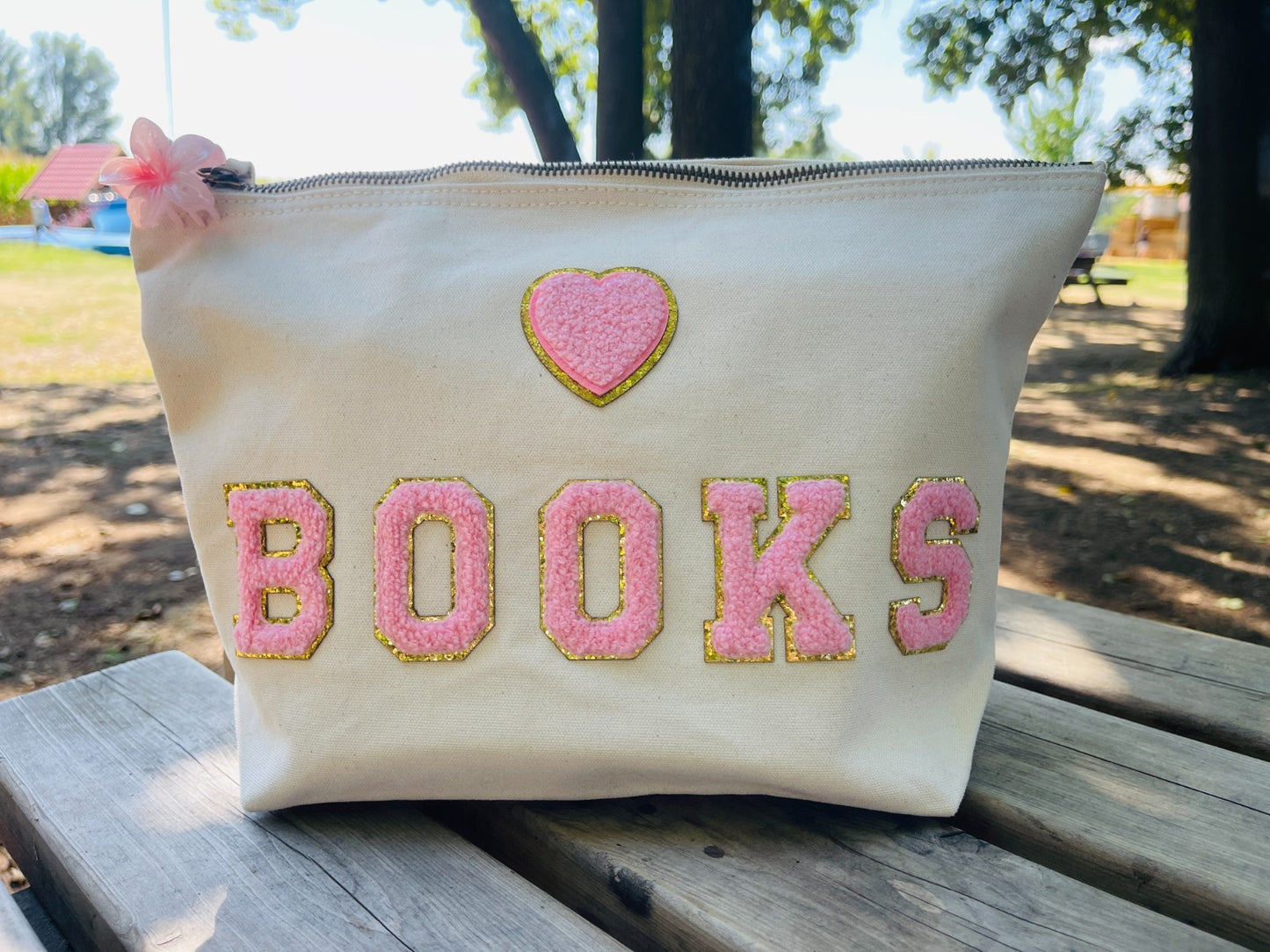 Große Buchhülle Büchertasche Lesetasche Schutztasche für Bücher personalisiert L