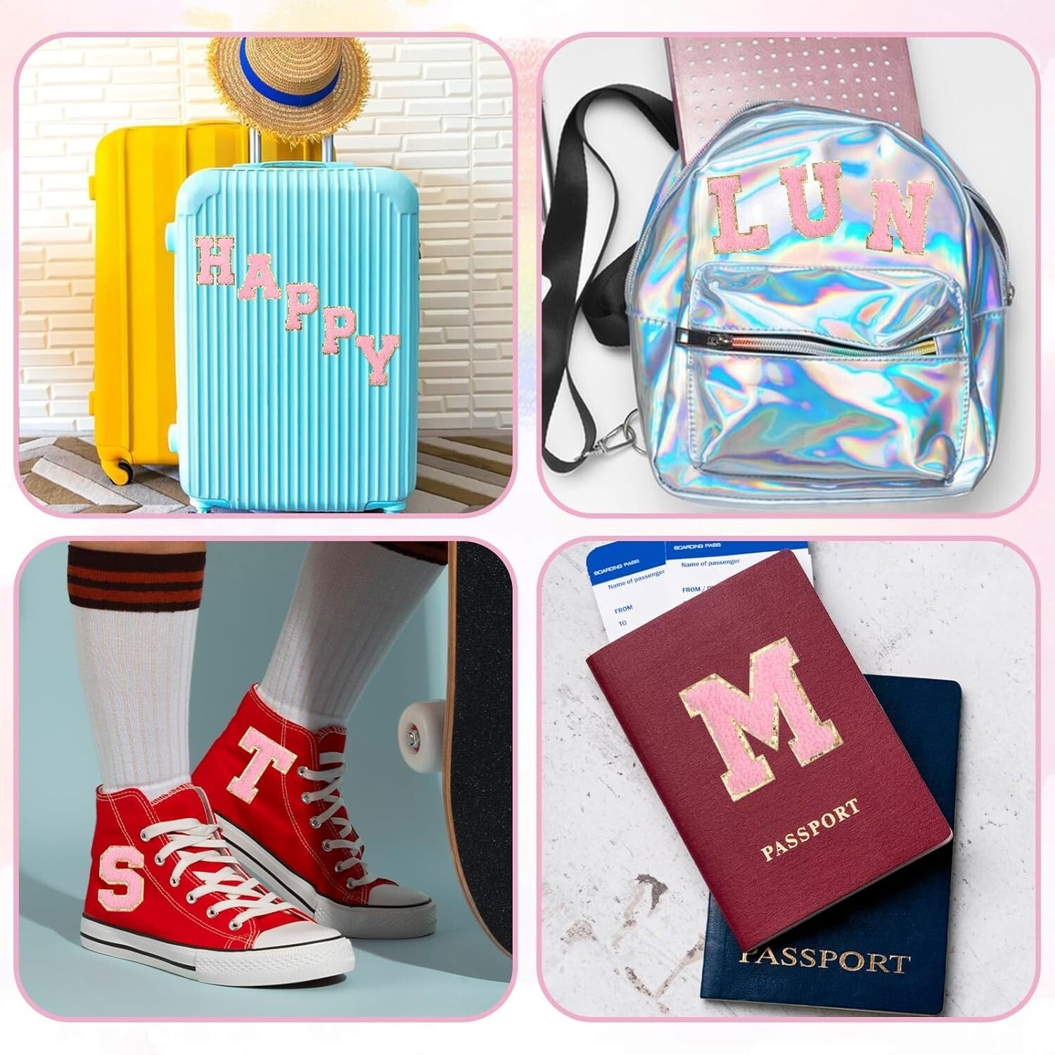 A-Z Buchstaben-Aufnäher -Aufkleber für DIY-Kleidung Schuhe Taschen Handyhülle