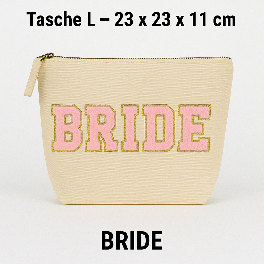 Kosmetiktasche L personalisiert • DIY Tasche mit Wunschname • Happy Geschenk