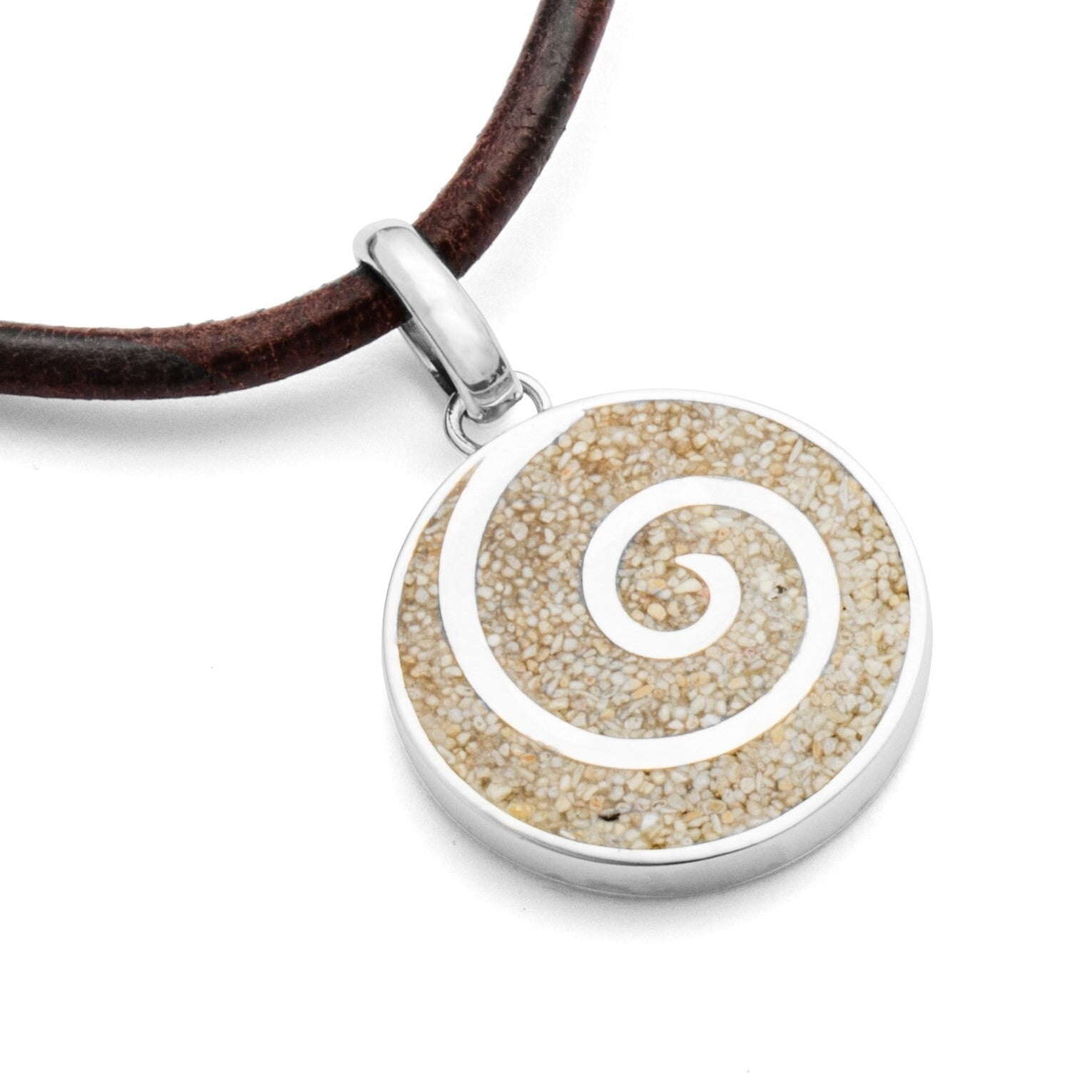 DUR Silber Schmuck Anhänger "Spirale" mit Strandsand P2934