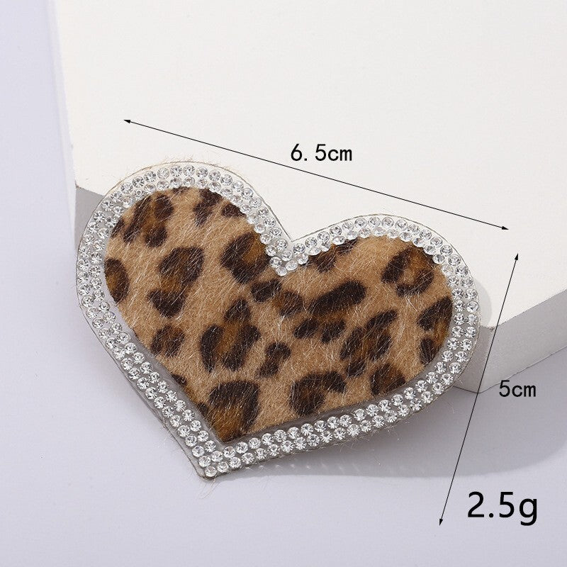 Leo Herz Glitzer Patches zum Aufbügeln DIY Bügelbild für Kleidung Taschen Jeans