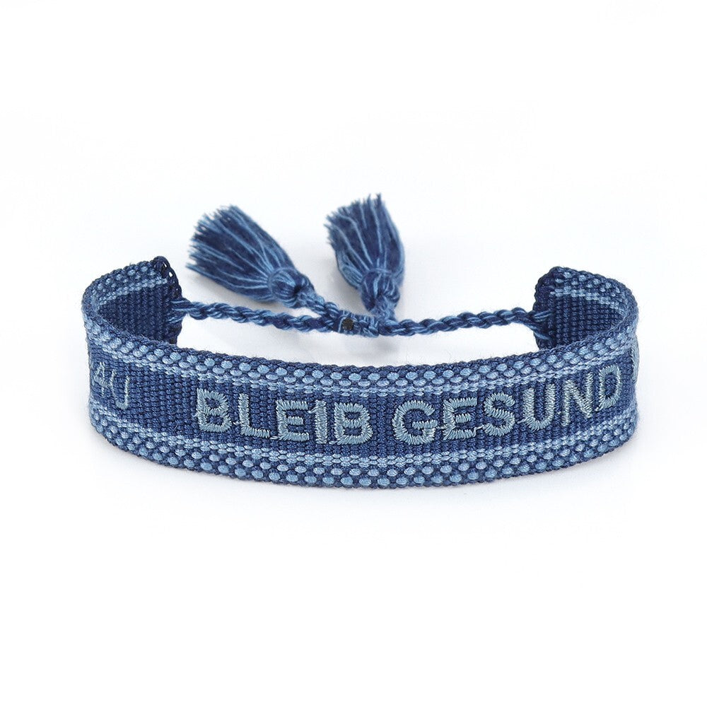 Gift4U Damen Unisex Armband Freundschaftsarmbänder "Bleib Gesund" rosa schwarz