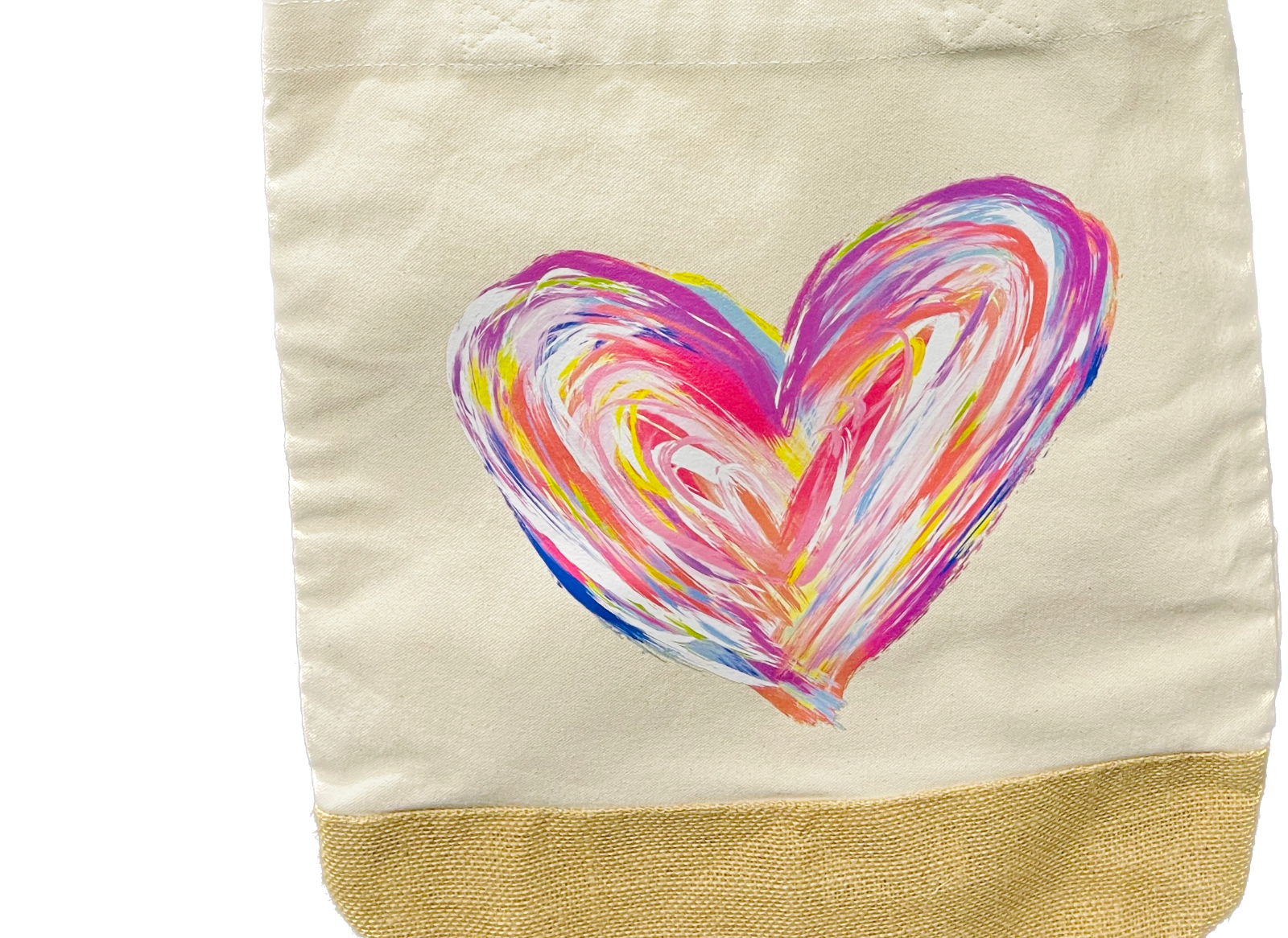 Jute Base Canvas Schultertasche Shopper XL beige XOXO leo Herz