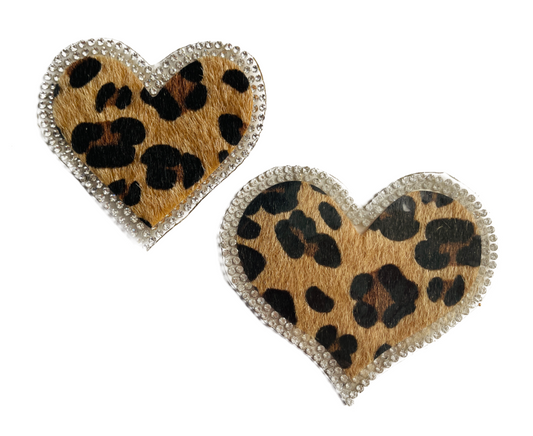 Leo Herz Glitzer Patches zum Aufbügeln DIY Bügelbild für Kleidung Taschen Jeans