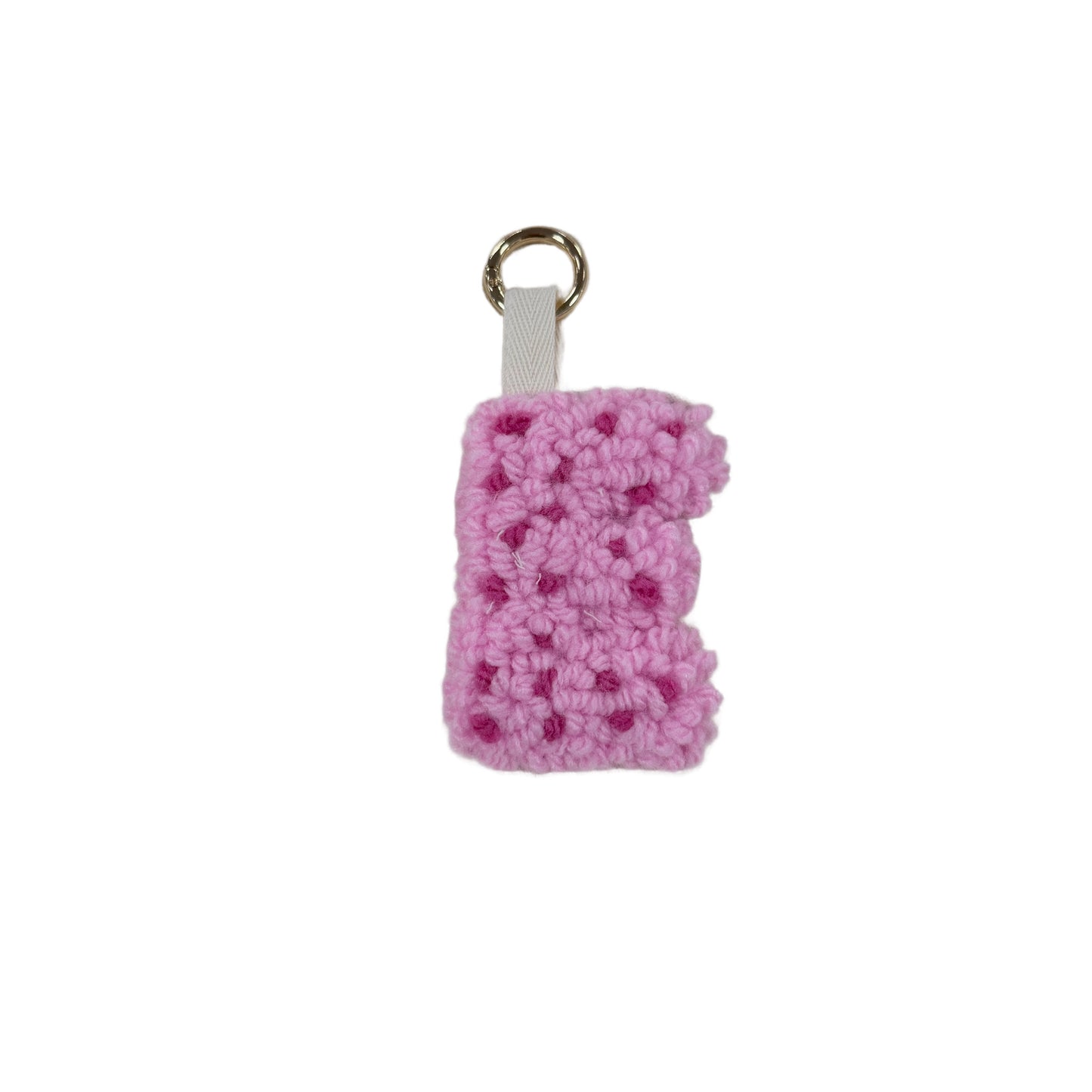 Rosa Personalisierter Schlüsselanhänger Buchstabe Initiale Handmade Punch Needle Geschenk Freundin