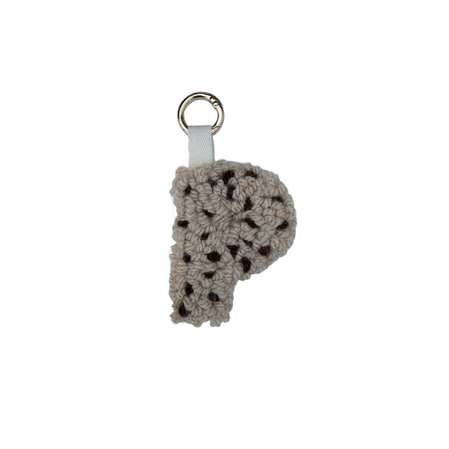 Beige Personalisierter Schlüsselanhänger Buchstabe Initiale Handmade Punch Needle Geschenk Freundin