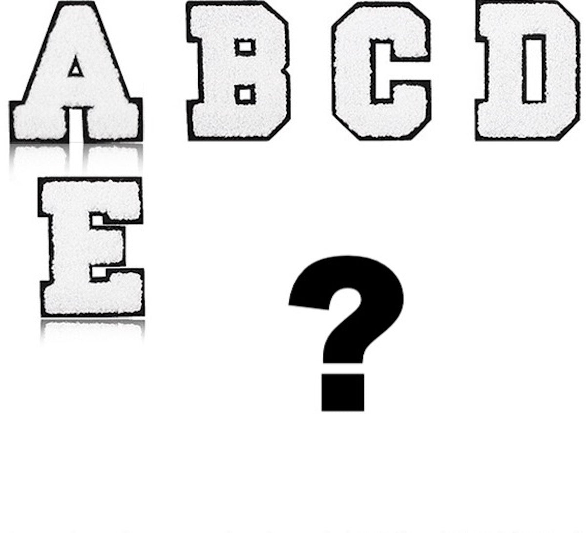 Weiß Schwarz 7cm Buchstaben A–Z Chenille Aufnäher Patches zum Aufbügeln für Kleidung DIY