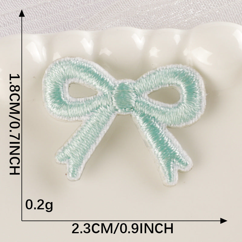Mini Schleifen Aufnäher Patch selbstklebend Sticker Handyhülle Tasche Kleidung DIY