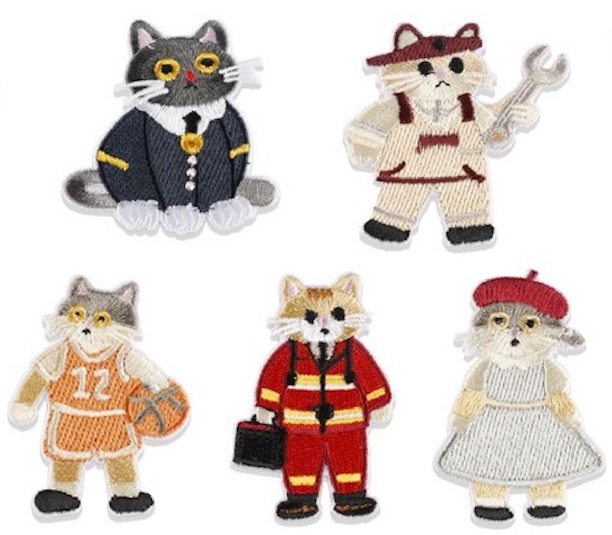 Katze Stickerei Patch Serie A Sticker Motivwahl 5er 10er 17er Set DIY Handyhülle Laptop Kleidung