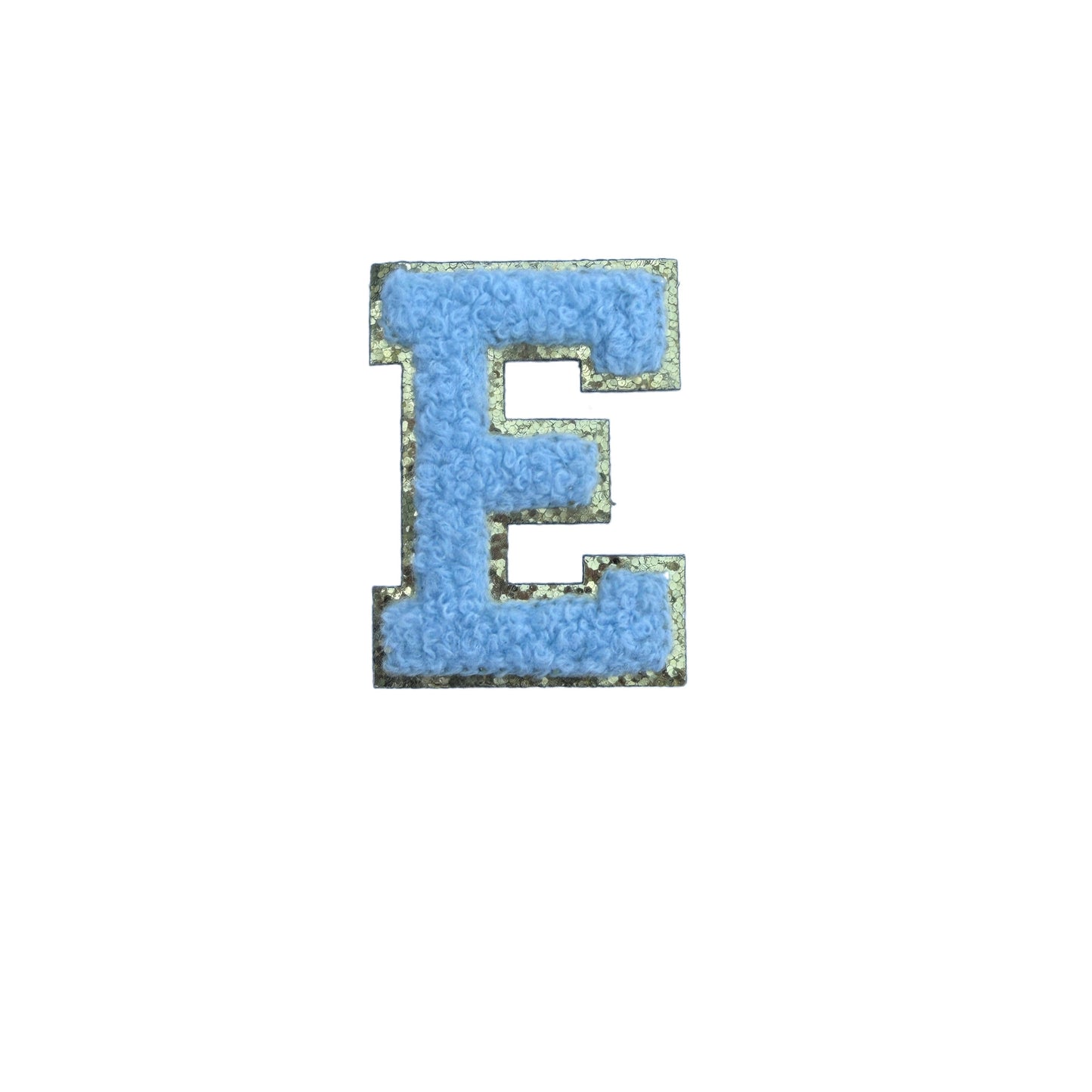 Hellblau A-Z Chenille Buchstaben Sticker Aufkleber Aufnäher für Handyhülle Kleidung Taschen DIY