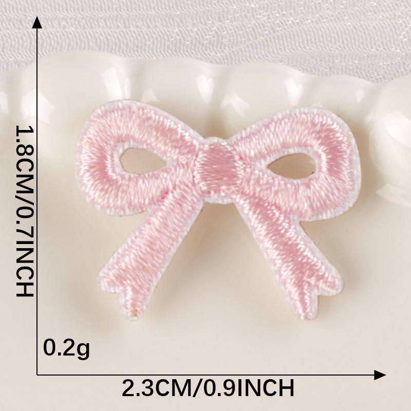 Mini Schleifen Aufnäher Patch selbstklebend Sticker Handyhülle Tasche Kleidung DIY