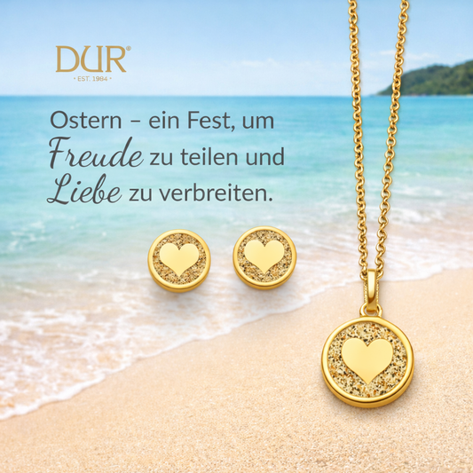 Geschenksets DUR 925 Silber Schmuck Kette+Ohrstecker "Herz" Schmucksets