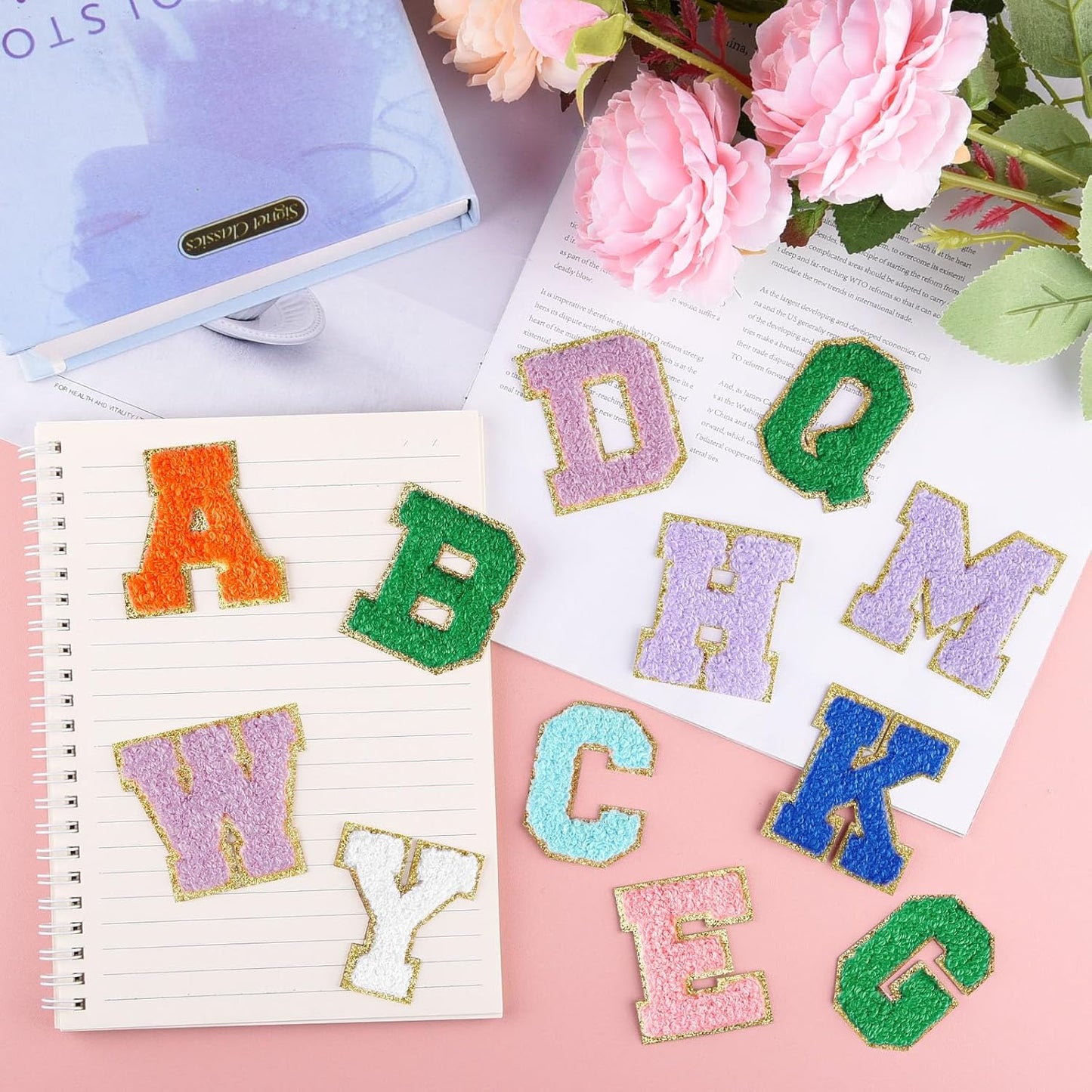 A Buchstaben-Aufnäher -Aufkleber für DIY-Kleidung Stoff Schuhe Taschen Handyhülle