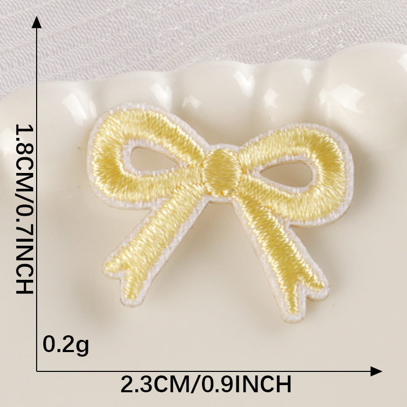 Mini Schleifen Aufnäher Patch selbstklebend Sticker Handyhülle Tasche Kleidung DIY