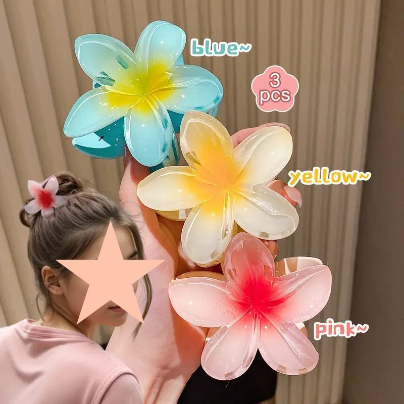 3er-Set Elegante Lotus Blumen Haarspange Krallen-Haarklammer für Hochsteckfrisuren