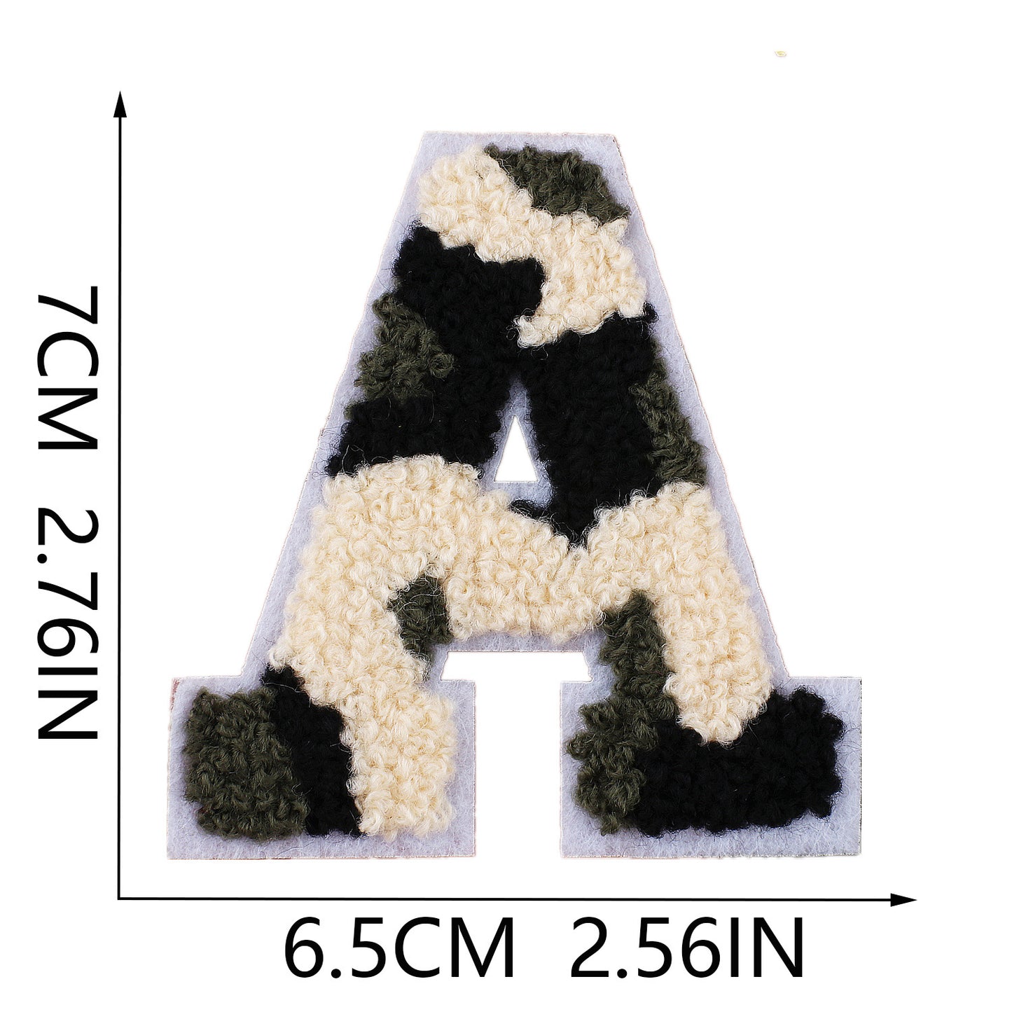 Camouflage Buchstaben A–Z Chenille Aufnäher | Zum Aufbügeln oder Annähen | 7 cm DIY Patch