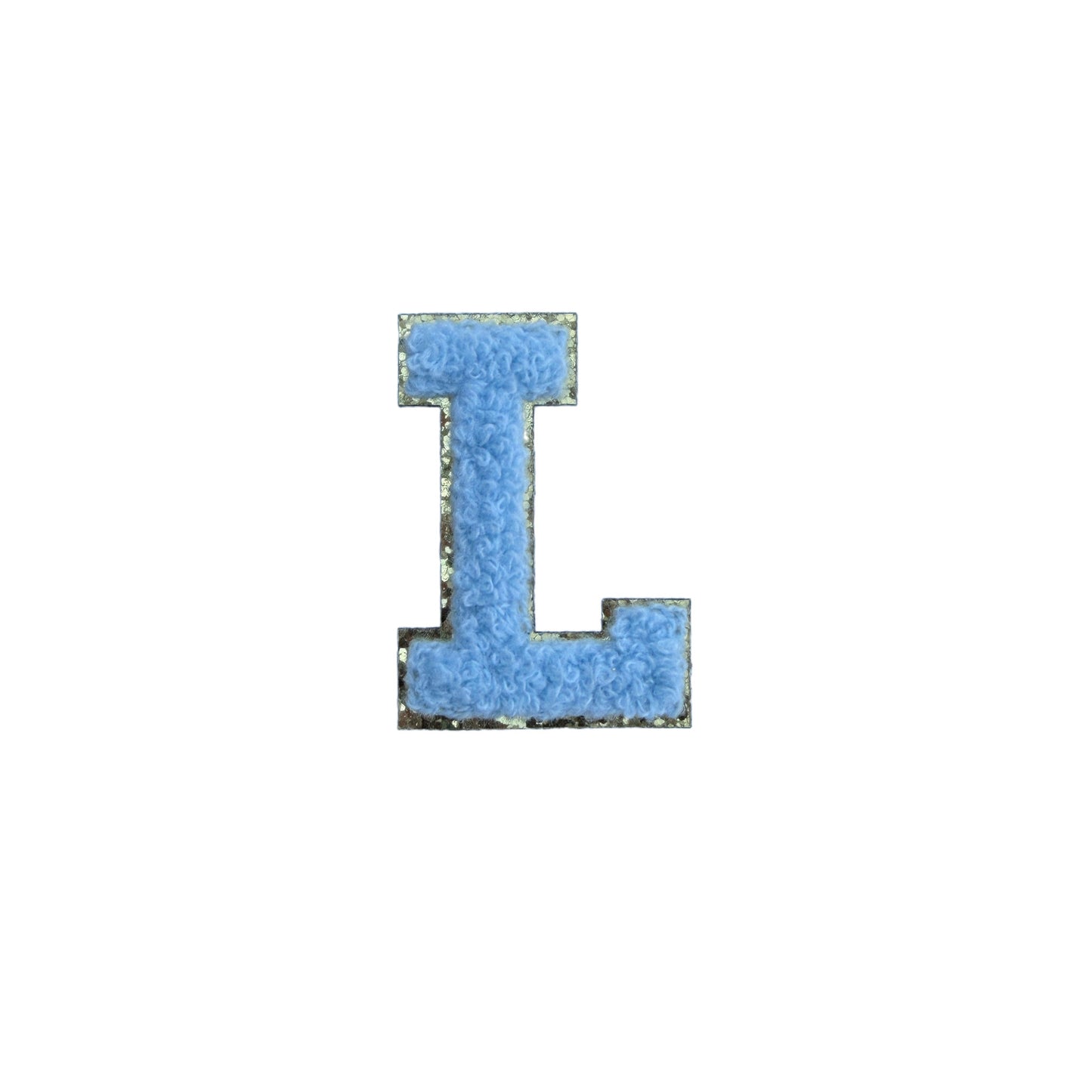 Hellblau A-Z Chenille Buchstaben Sticker Aufkleber Aufnäher für Handyhülle Kleidung Taschen DIY