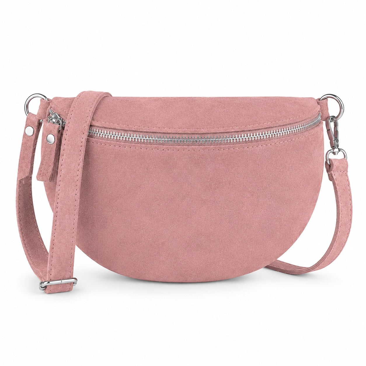 Damen Wildleder Crossbody Bag BASIC – Bauchtasche, Gürteltasche, Schulter- & Umhängetasche – S–L Beige Braun Schwarz