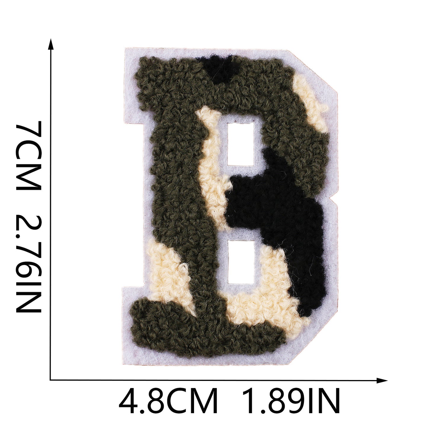 Camouflage Buchstaben A–Z Chenille Aufnäher | Zum Aufbügeln oder Annähen | 7 cm DIY Patch
