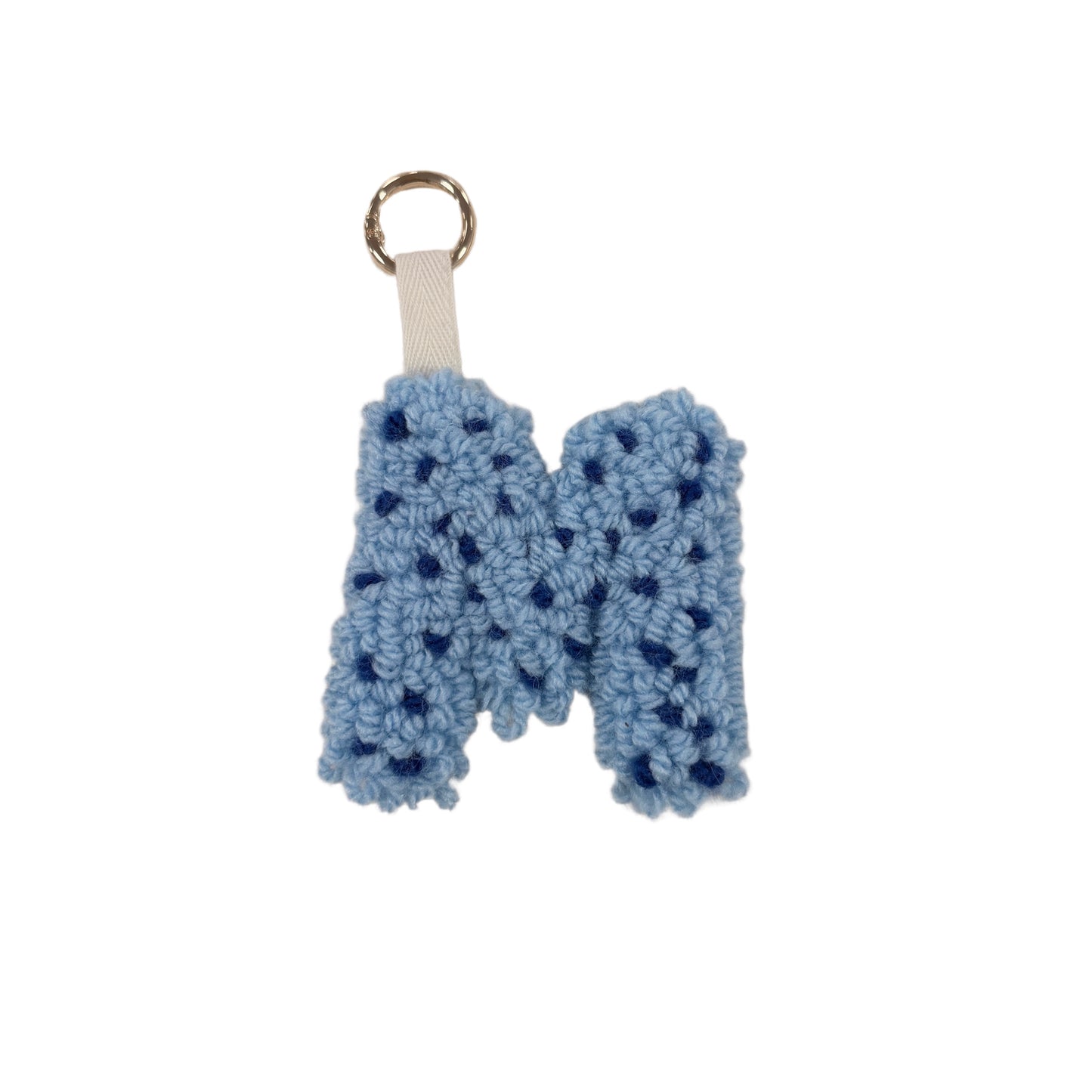 Blau Personalisierter Schlüsselanhänger Buchstabe Initiale Handmade Punch Needle Geschenk Freundin