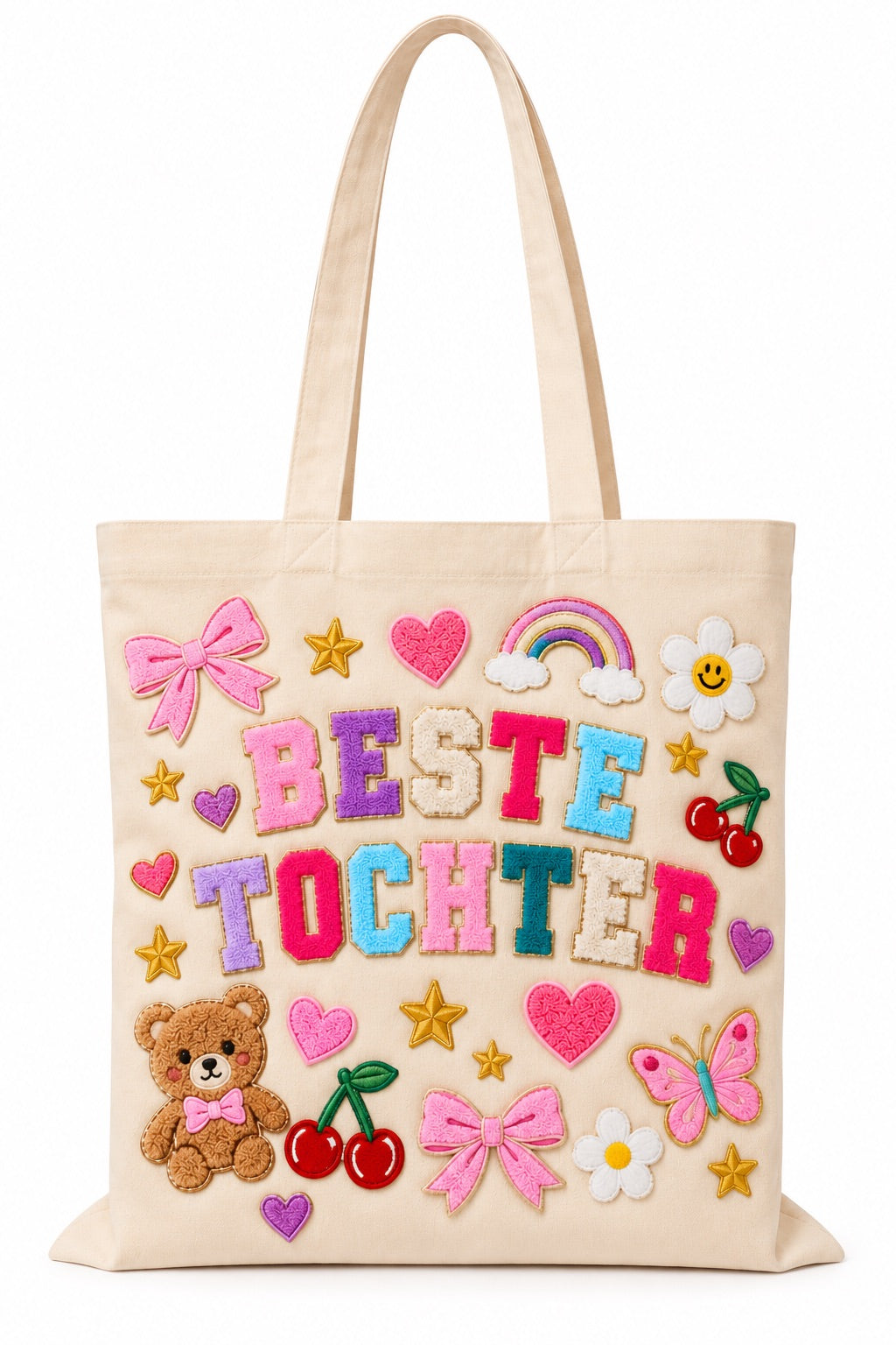 DIY Adventskalender 24 Tage – Frohe Weihnachten Set mit Patches & Shopper Tasche für Kinder