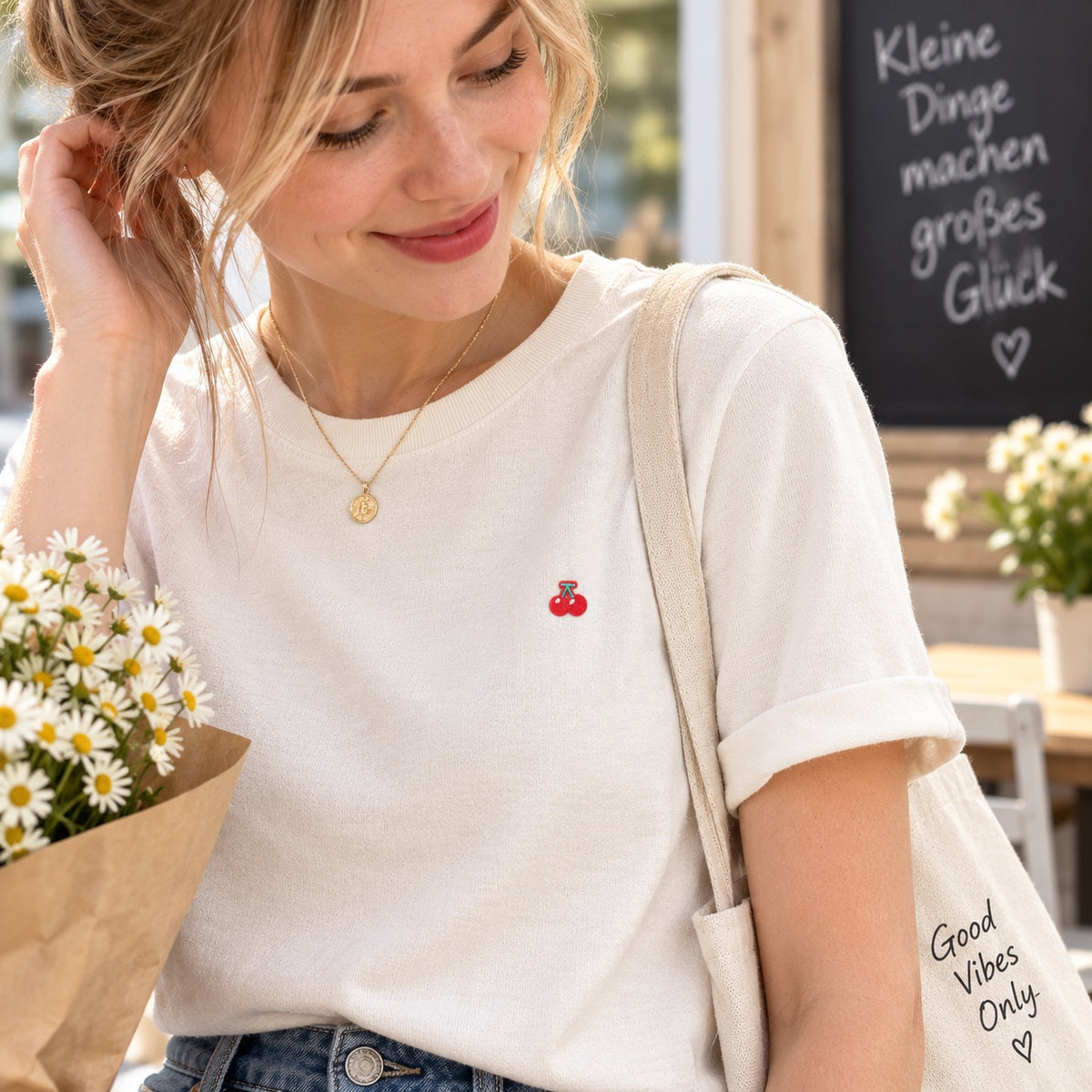 Mini Kirsche Herz Patches Applikation Bügelbilder Aufnäher – Aufbügeln, DIY Bekleidung Taschen Deko