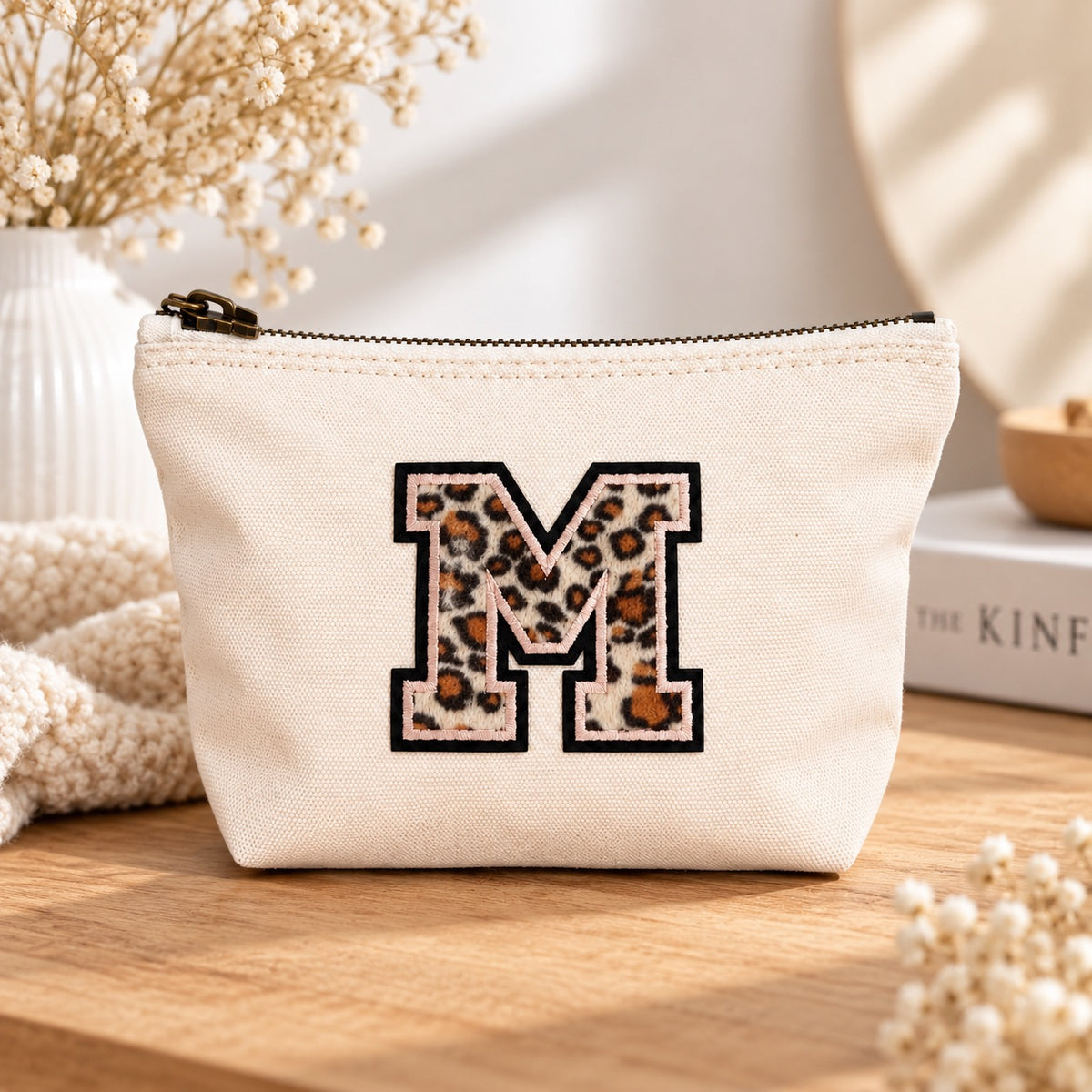 Leo Initiale Beige Kosmetiktasche S • A–Z • Reise & Geschenkidee Buchstaben