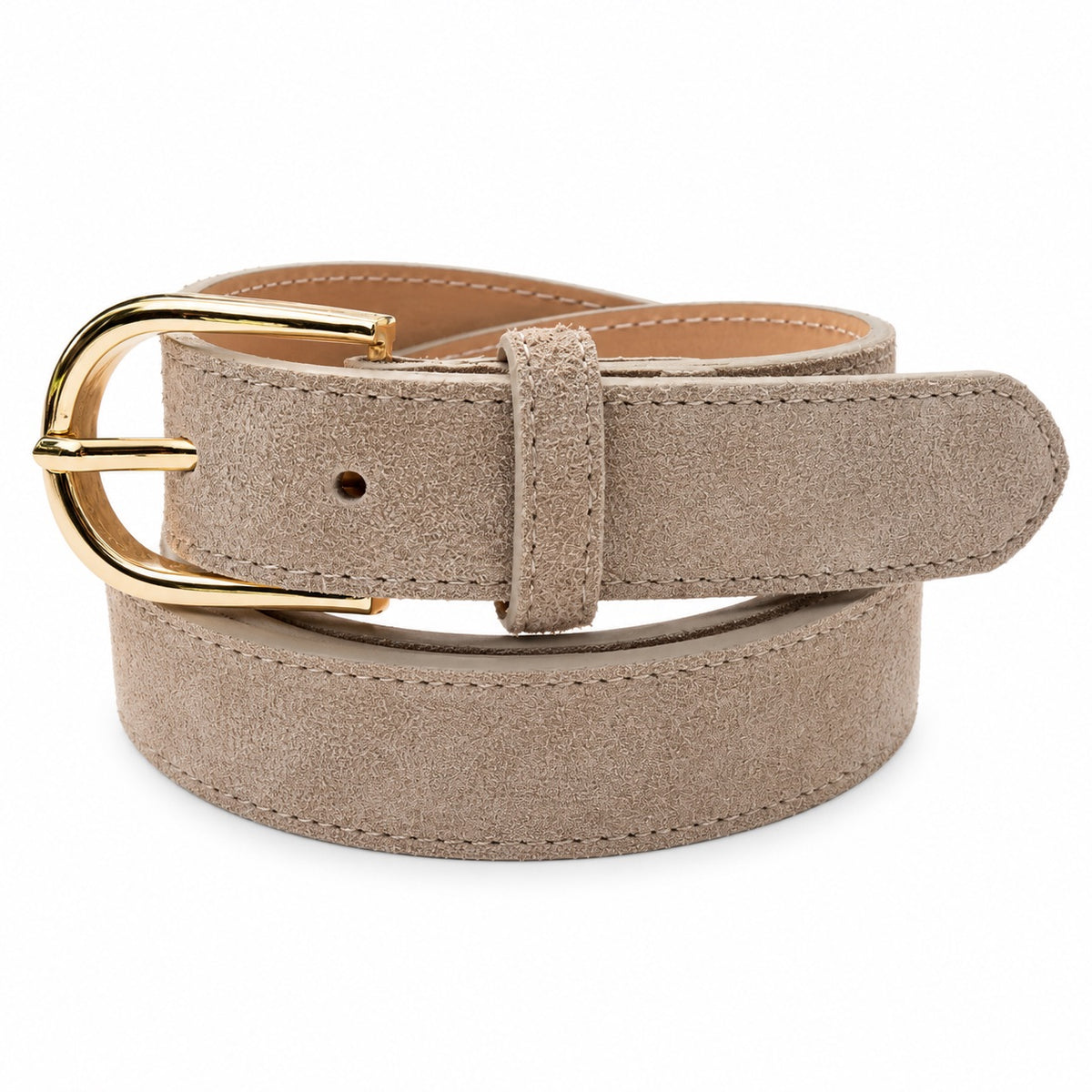 Damen Gürtel mit Wildleder-Oberfläche 3 cm Made in Italy Silber/Gold 85–100 cm