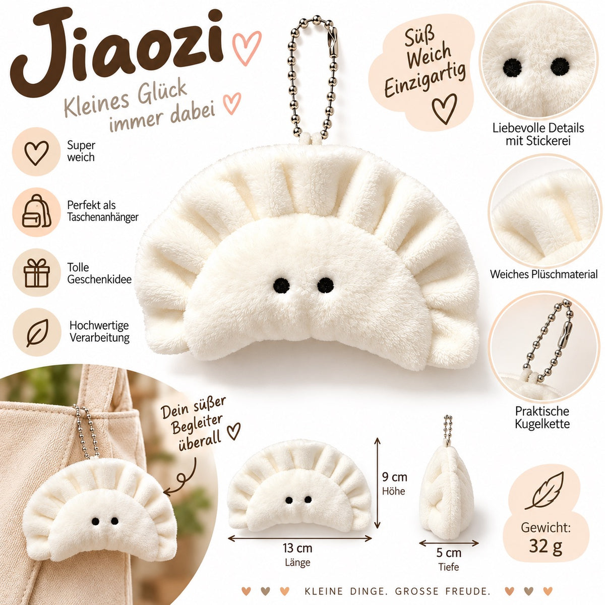 BFF Dumpling Brokkoli Guave Plüschtier Kuscheltier Knödel Teigtasche Food Plüschfigur Jiaozi Gyoza Mandu