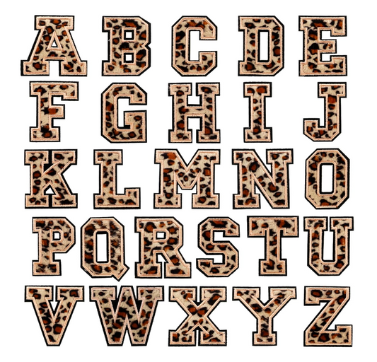 A-Z Buchstabenaufnäher Bügelbuchstaben für DIY-Kleidung Stoff Schuhe Taschen Leo