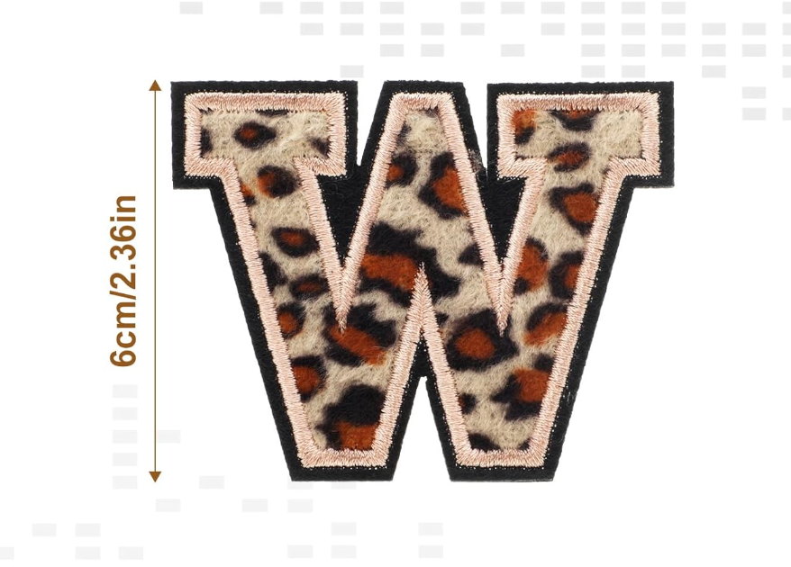 A-Z Buchstabenaufnäher Bügelbuchstaben für DIY-Kleidung Stoff Schuhe Taschen Leo