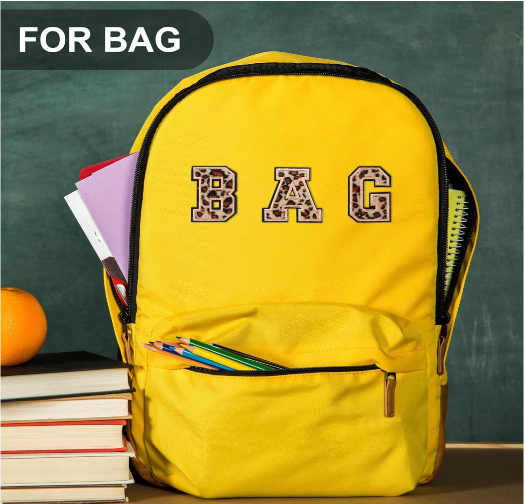 A-Z Buchstabenaufnäher Bügelbuchstaben für DIY-Kleidung Stoff Schuhe Taschen Leo