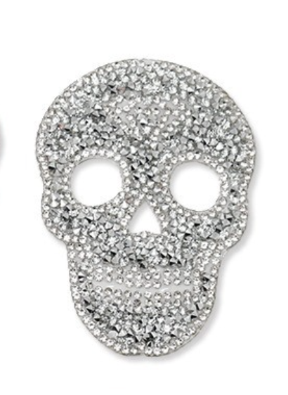 Skull Totenkopf Strass Kristall Patches zum Aufbügeln Aufkleber für Schuhe, Hüte, Kleidung, Taschen, Handyhülle DIY