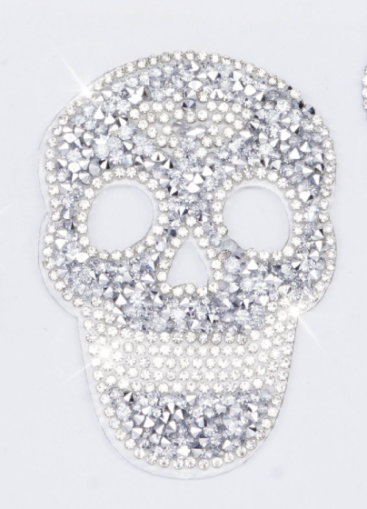 Skull Totenkopf Strass Kristall Patches zum Aufbügeln Aufkleber für Schuhe, Hüte, Kleidung, Taschen, Handyhülle DIY