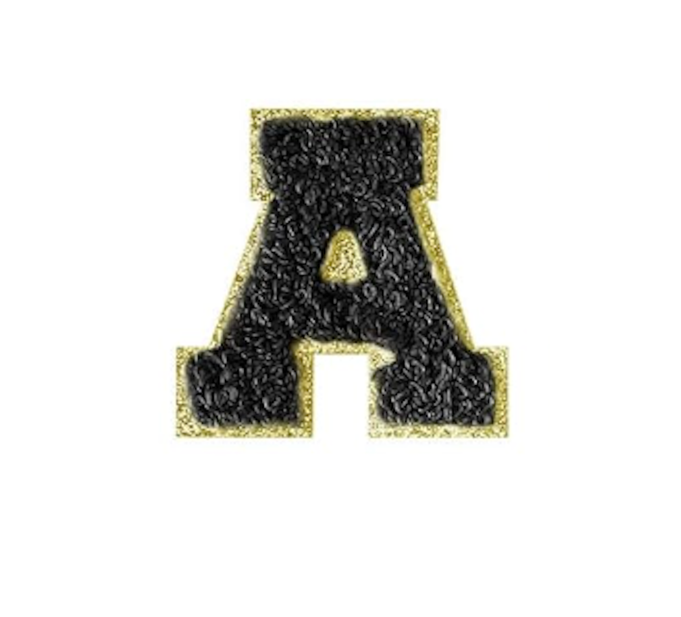 A Buchstaben-Aufnäher -Aufkleber für DIY-Kleidung Stoff Schuhe Taschen Handyhülle