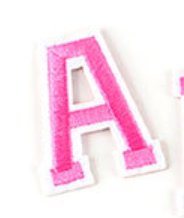 rosa 5cm A-Z Buchstaben-Aufbügeln Aufnäher DIY-Kleidung Schuhe Taschen Handyhülle