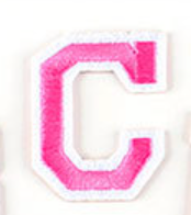 rosa 5cm A-Z Buchstaben-Aufbügeln Aufnäher DIY-Kleidung Schuhe Taschen Handyhülle