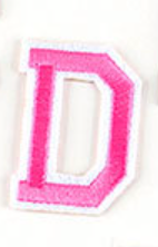 rosa 5cm A-Z Buchstaben-Aufbügeln Aufnäher DIY-Kleidung Schuhe Taschen Handyhülle