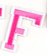 rosa 5cm A-Z Buchstaben-Aufbügeln Aufnäher DIY-Kleidung Schuhe Taschen Handyhülle