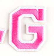 rosa 5cm A-Z Buchstaben-Aufbügeln Aufnäher DIY-Kleidung Schuhe Taschen Handyhülle