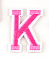 rosa 5cm A-Z Buchstaben-Aufbügeln Aufnäher DIY-Kleidung Schuhe Taschen Handyhülle
