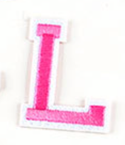 rosa 5cm A-Z Buchstaben-Aufbügeln Aufnäher DIY-Kleidung Schuhe Taschen Handyhülle