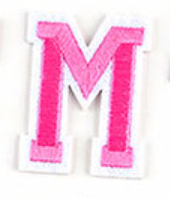 rosa 5cm A-Z Buchstaben-Aufbügeln Aufnäher DIY-Kleidung Schuhe Taschen Handyhülle