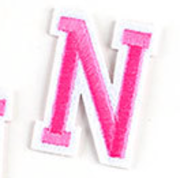 rosa 5cm A-Z Buchstaben-Aufbügeln Aufnäher DIY-Kleidung Schuhe Taschen Handyhülle