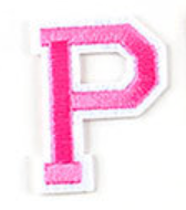 rosa 5cm A-Z Buchstaben-Aufbügeln Aufnäher DIY-Kleidung Schuhe Taschen Handyhülle