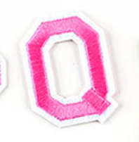 rosa 5cm A-Z Buchstaben-Aufbügeln Aufnäher DIY-Kleidung Schuhe Taschen Handyhülle