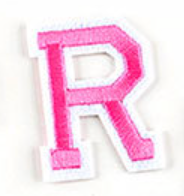 rosa 5cm A-Z Buchstaben-Aufbügeln Aufnäher DIY-Kleidung Schuhe Taschen Handyhülle