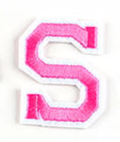 rosa 5cm A-Z Buchstaben-Aufbügeln Aufnäher DIY-Kleidung Schuhe Taschen Handyhülle