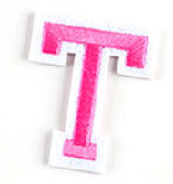 rosa 5cm A-Z Buchstaben-Aufbügeln Aufnäher DIY-Kleidung Schuhe Taschen Handyhülle