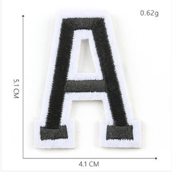 schwarz 5cm A-Z Buchstaben-Aufbügeln Aufnäher DIY-Kleidung Schuhe Taschen Handyhülle